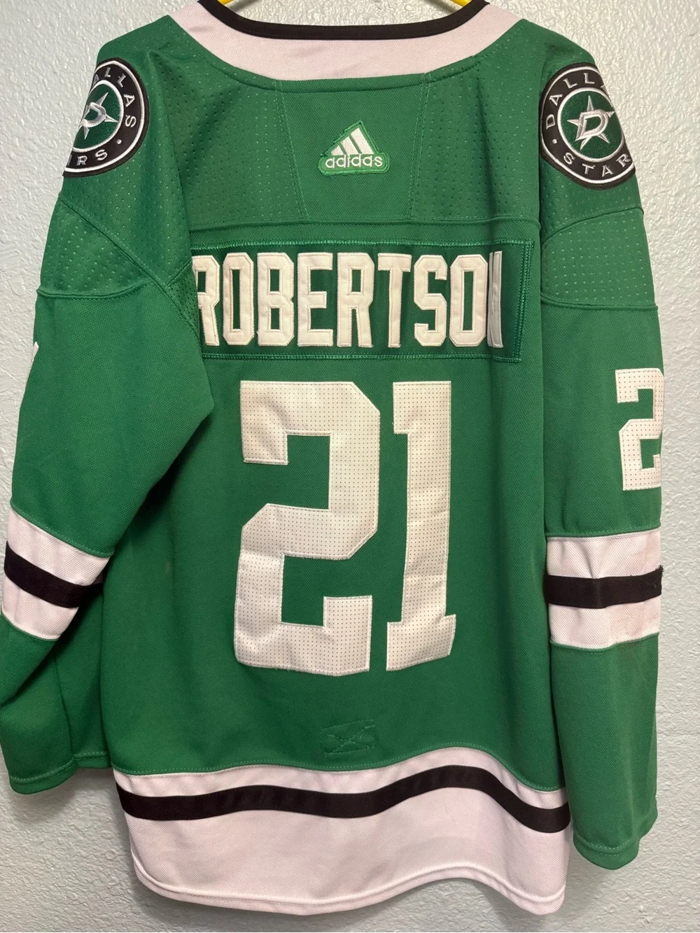 adidas Green Dallas Stars Hockey Jersey with White & Black Trim